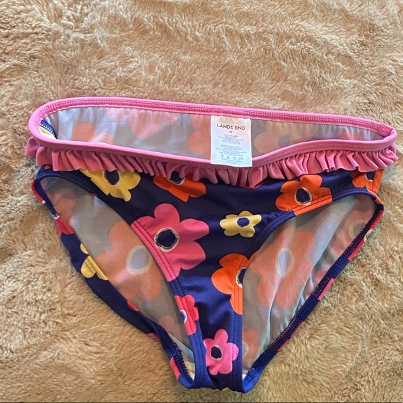 Lands End girls swimsuit 2 piece size 12 - Picture 5 of 5